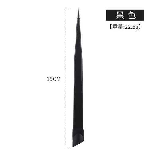 美甲多功能两用镊子贴纸合金夹钻专用尖头双头镊带矽胶可按压工具