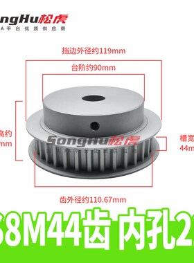 EBL61-S8M400-44-B-P-d20至65孔S8M44齿同步轮槽宽44 S8M同步带轮