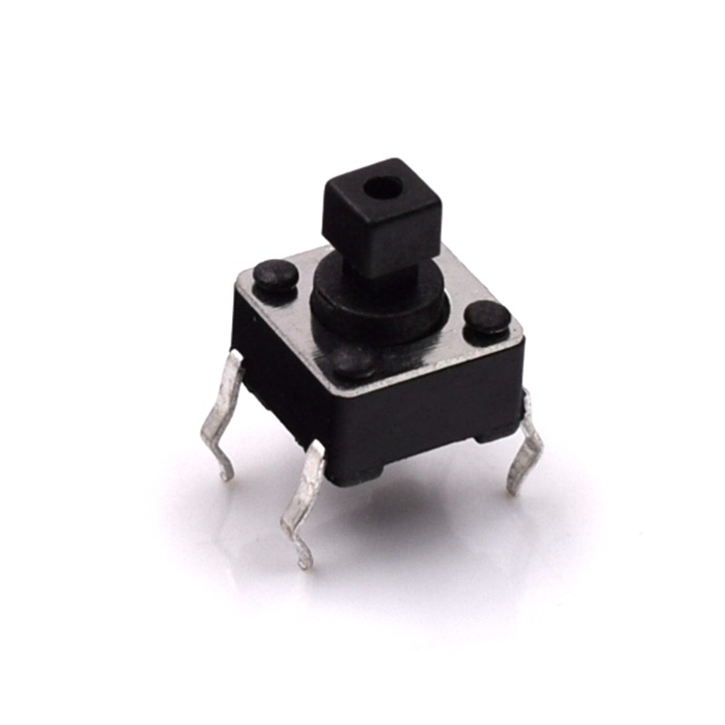 轻触开关6*6*7.3方头铜脚 4脚直插按键6x6x7.3微动按键耐高温50个