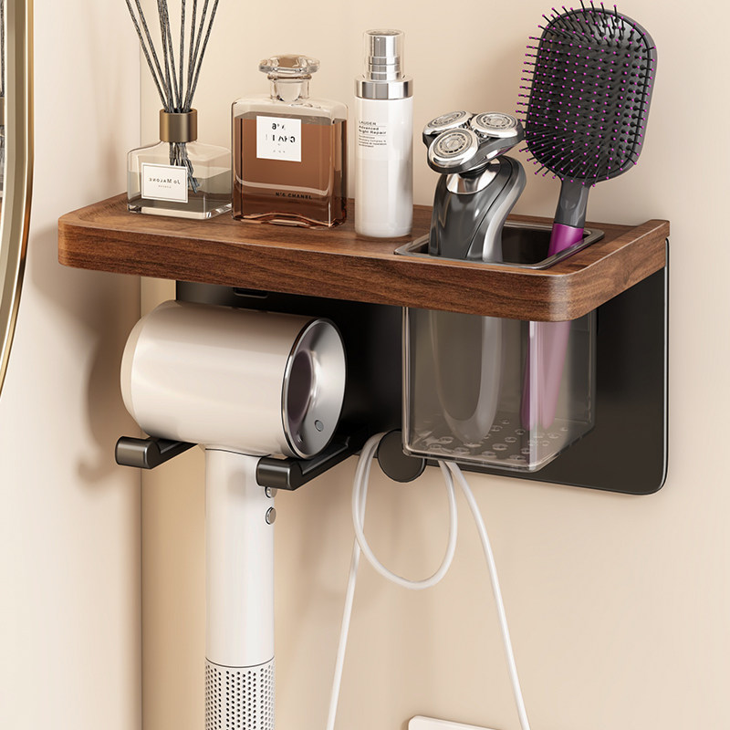 胡桃木吹风机置物架中古风卫生间电吹风支架浴室厕所风筒收纳挂架,家庭/个人清洁工具,浴室角架/置物架,淘宝优惠券,粉丝福利购,淘宝优惠卷