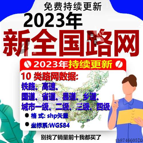 2023新中国全国道路路网shp矢量数据GIS铁路高速国道省道城市道路