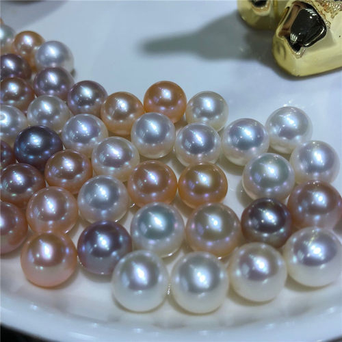 天然淡水珍珠正圆无暇5adiy打孔