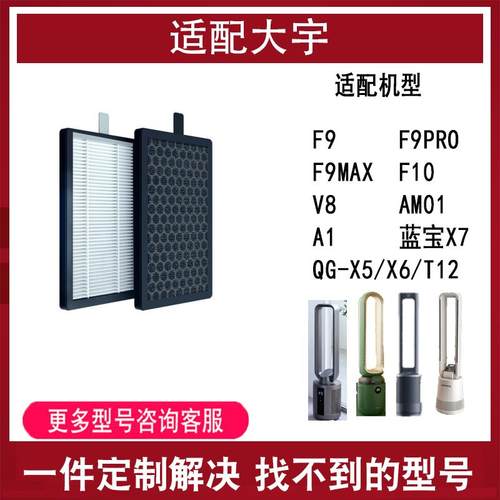 适配大宇无叶风扇F9/F9PRO/F9MAX/AM01/V8/F10/A1/英国qg滤网滤芯饰品