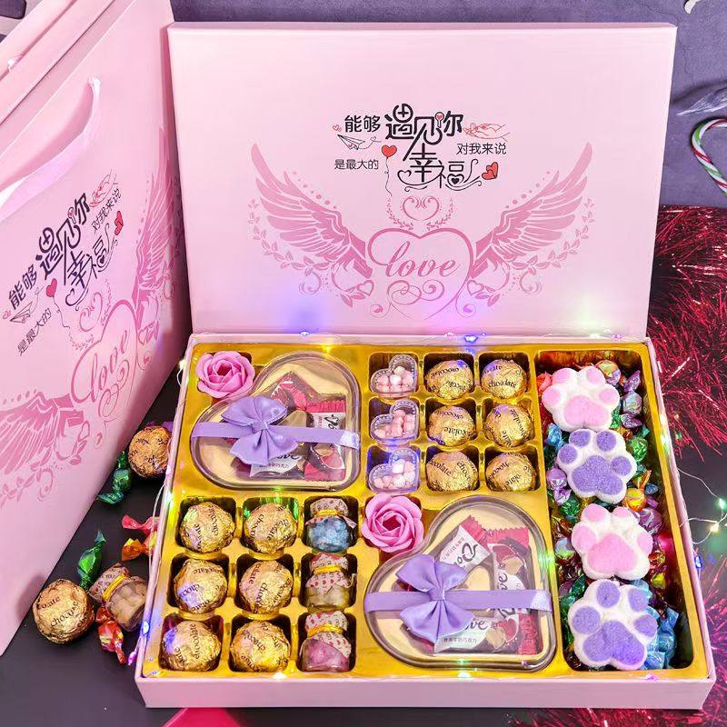 520玫瑰花礼物6.1情人节德芙巧克力糖果礼盒送男友老婆生日闺蜜