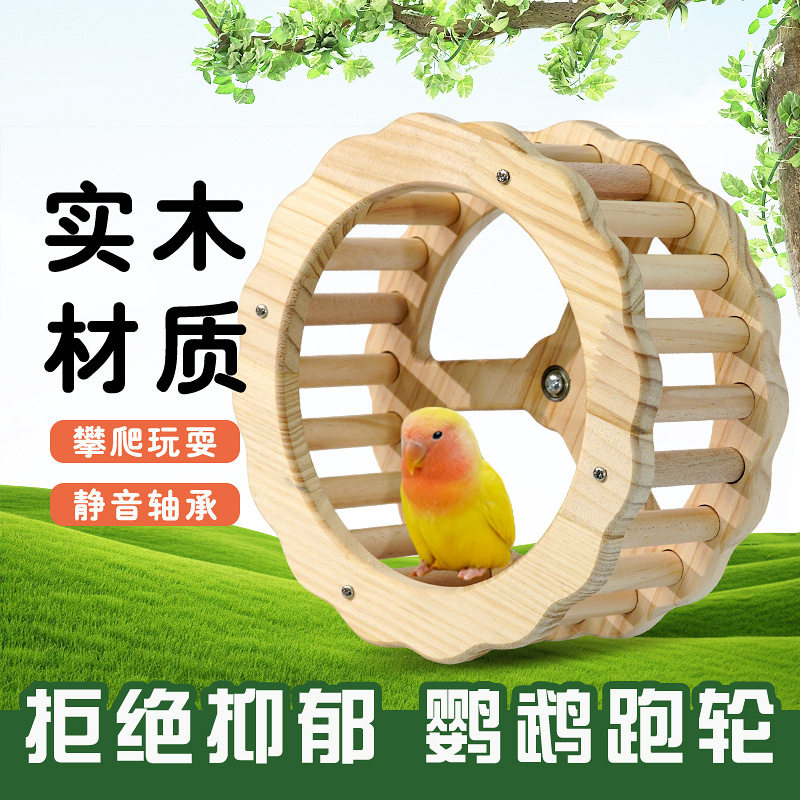 跑轮虎皮玩具解闷旋转海盗船鸟用跑步机磨爪秋千爬梯