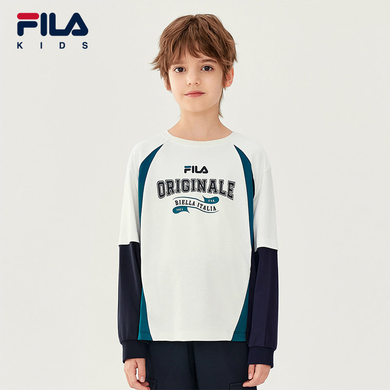 FILA斐乐男中大童长袖T恤
