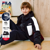 新款 FILA斐乐儿童童装 羽绒服2026年春季 男中大童梭织两件套上衣