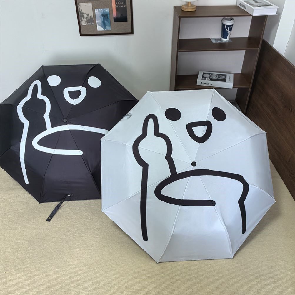 全自动雨伞晴雨两用学生搞怪折叠黑胶遮阳伞防晒紫外线太阳伞
