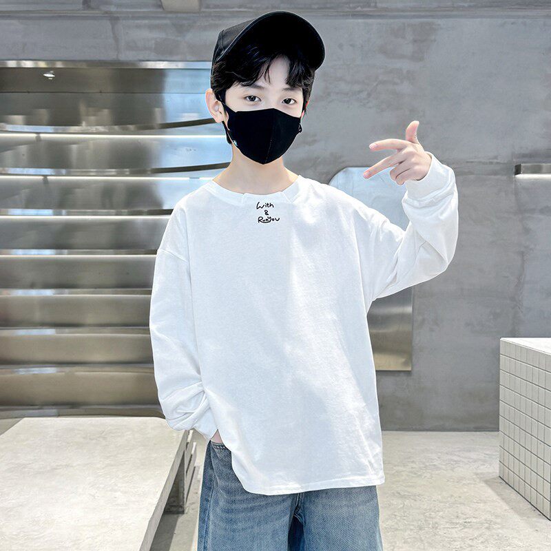 男童长袖T恤春秋款2026新款儿童秋装打底衫中大童春季薄款卫衣潮