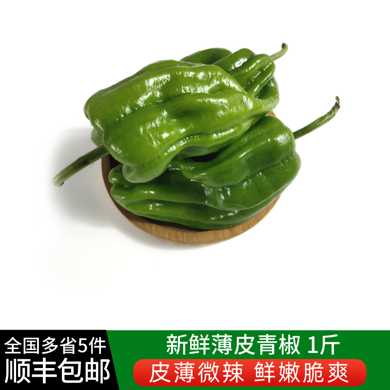 薄皮青椒1斤 青辣椒新鲜现摘农家自种应季蔬菜微辣虎皮青椒食材