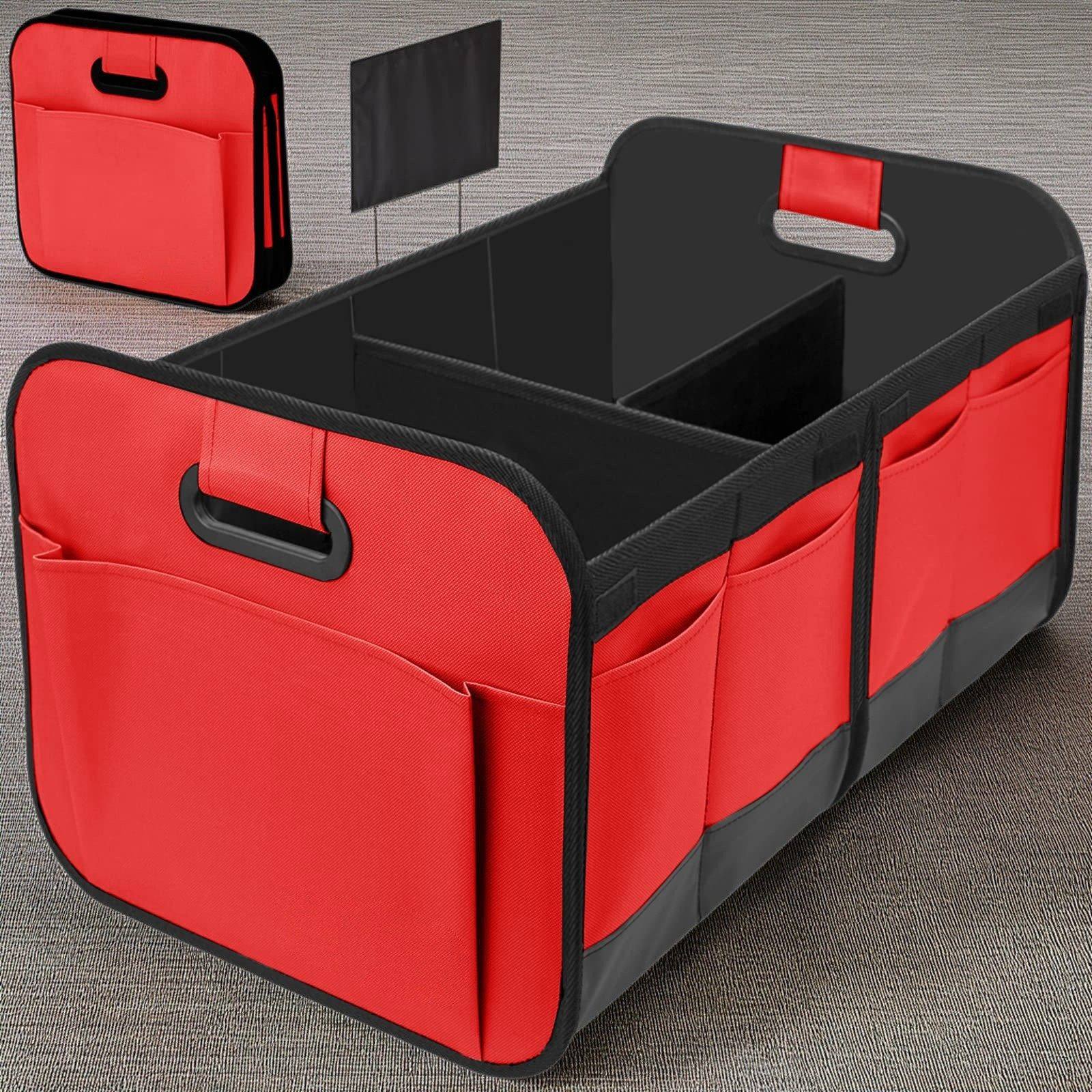 车用后备箱储物箱牛津布带提手收纳箱多功能折叠车载整理盒实用型