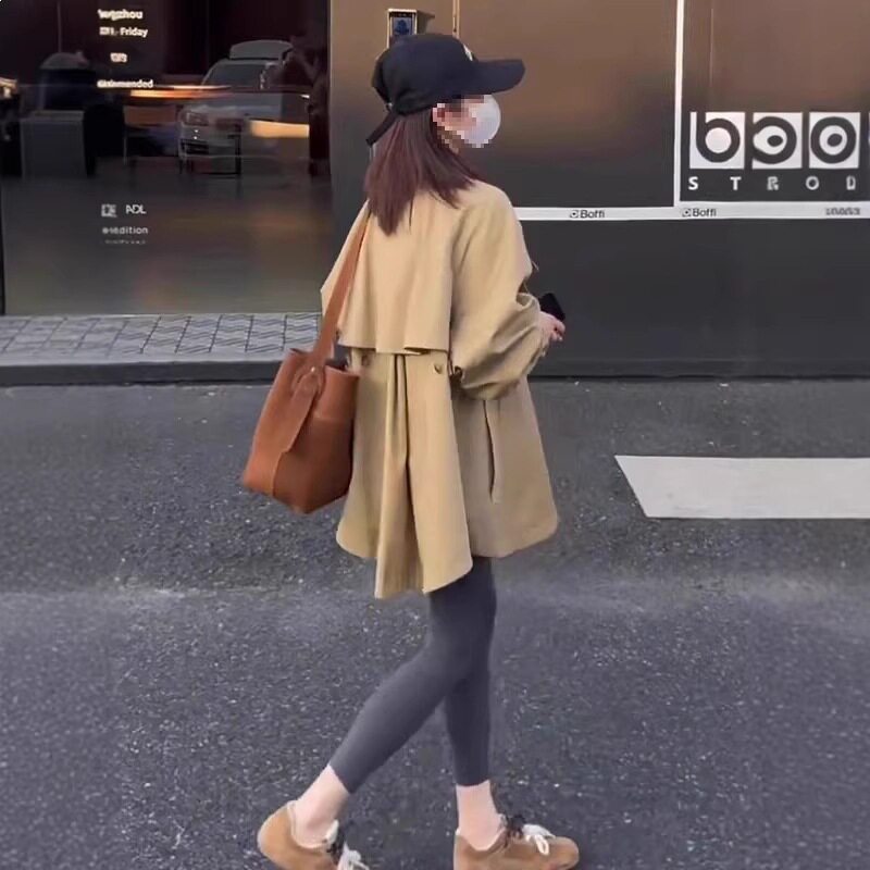 法式复古风衣外套女2026春季新款大码胖MM小个子短款立领夹克上衣
