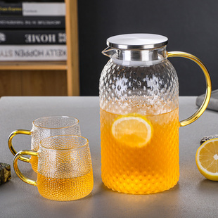 家用玻璃凉水壶水杯套装耐热高温冷水壶茶壶大容量凉白开玻璃壶瓶