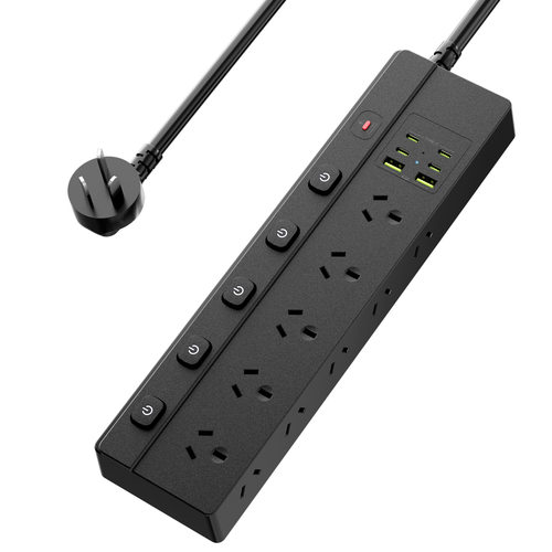 跨境澳洲延长线排插独立开光控制10孔TYPE-C*4+USB*2过载保护