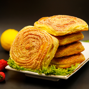 甘肃特产烤花馍烤饼烤馍酥馍香酥千层饼花卷油旋面包早餐小吃美食