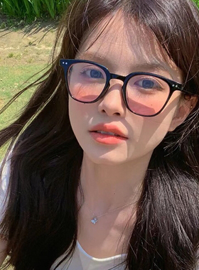 可配近视方形复古男女腮红眼镜
