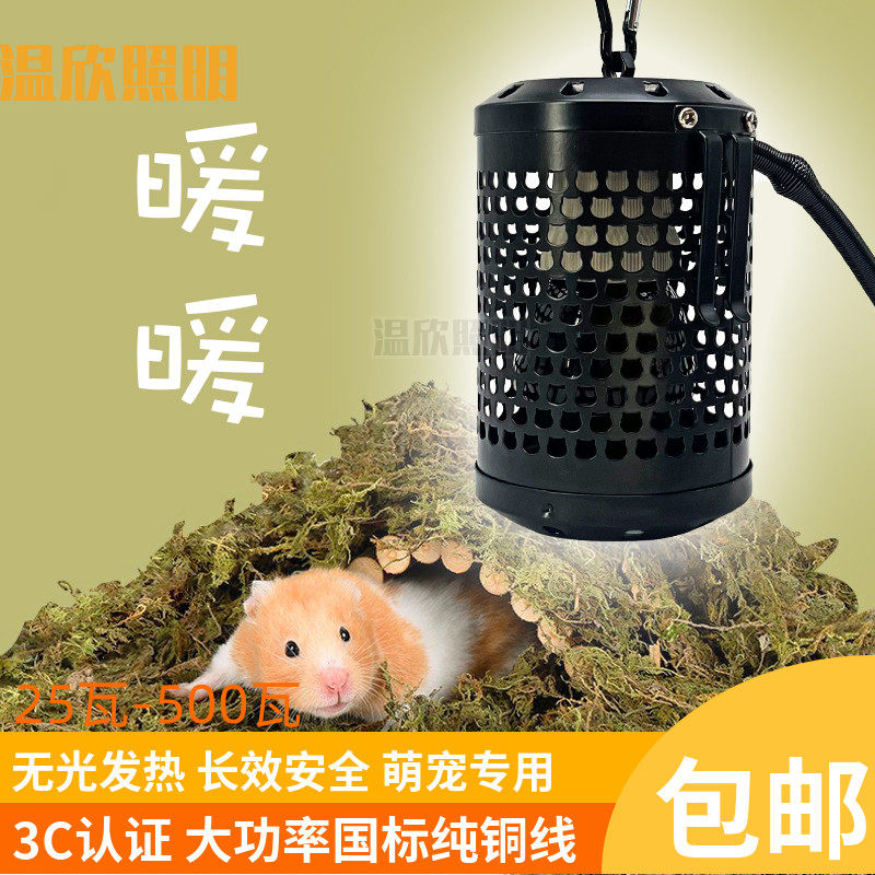 鹦鹉玄凤鸟龙猫宠物芦丁鸡无光陶瓷取暖保温加热灯防咬防烫带灯罩