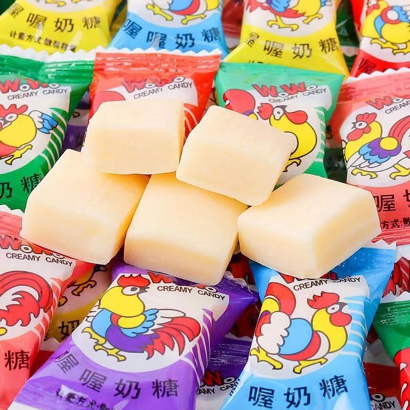wowo喔喔佳佳奶糖大公鸡官方旗舰店正品整箱批发儿童零食品喜糖果