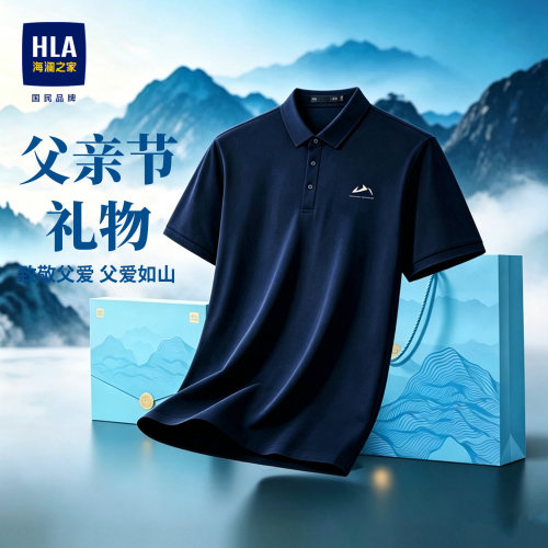 父亲节海澜之家短袖polo衫