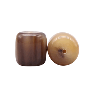 天然藏式牦牛角桶珠散珠 文玩佛珠配件 大小金刚星月菩提配饰手串