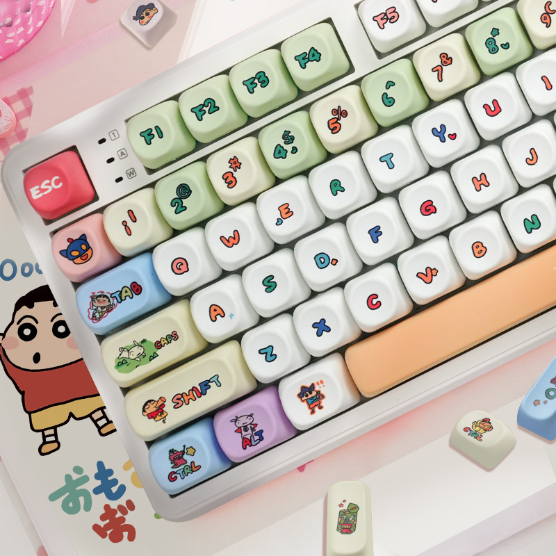 蜡笔小新键帽透光高颜值女生专用