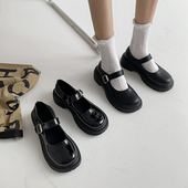 女鞋 41一43脚宽胖肥厚底玛丽珍鞋 日系学院风小皮鞋 大码 仙女单鞋
