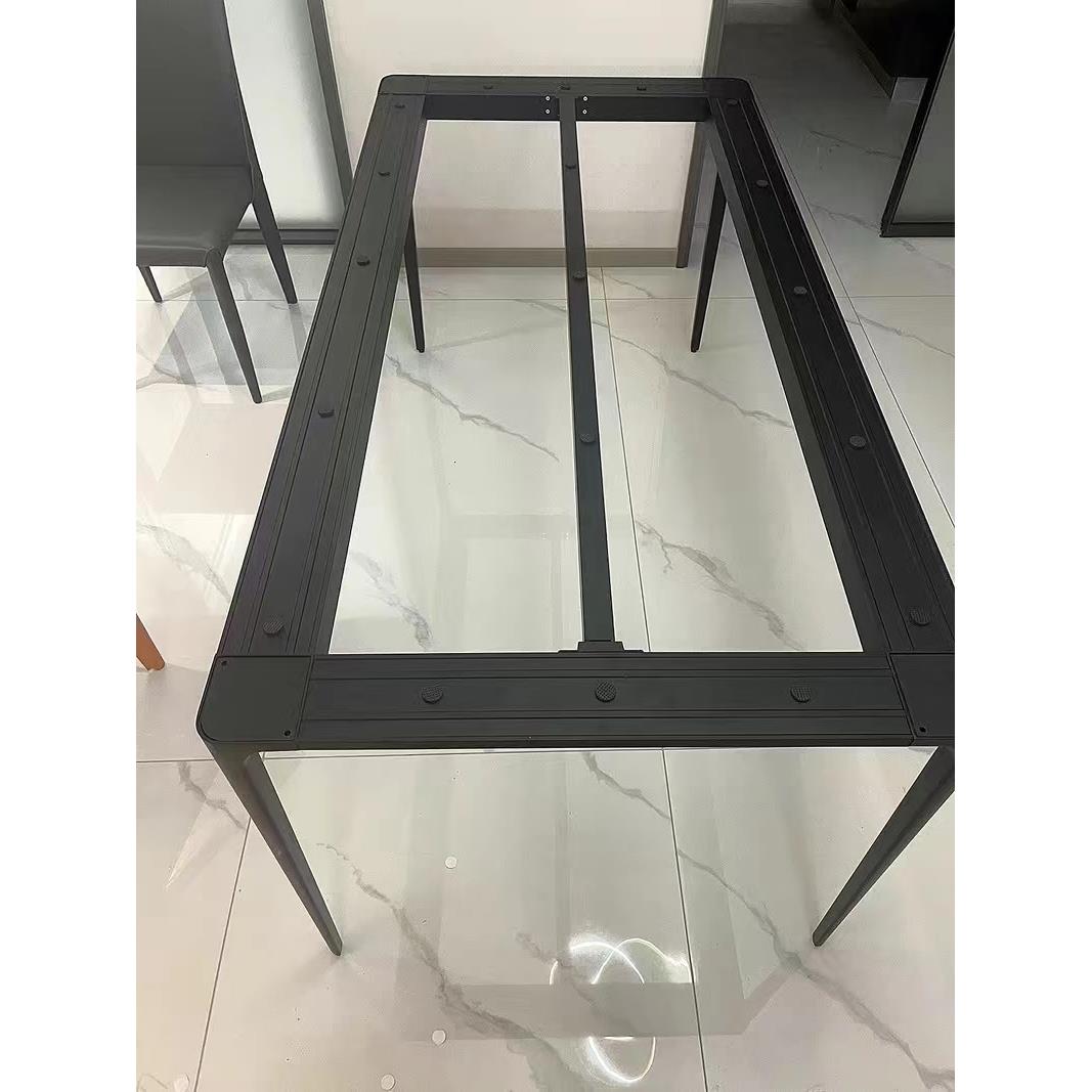 意式岩板餐桌脚定制桌腿实心铝合金大理石支架桌子腿航空铝支撑架