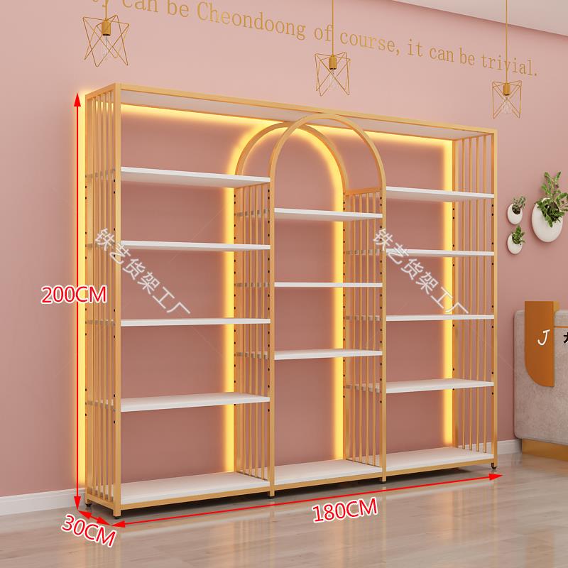 商用置物架可调节层板展示柜落地货架产品柜隔断带灯多层直播展架