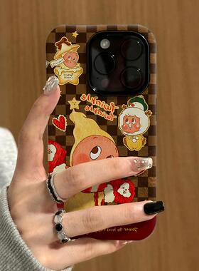 格纹星星人适用苹果16promax手机壳iPhone17Air菲林15二合一14x13新款适用于苹果17promax手机壳iphone16巨好