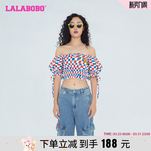LALABOBO2023夏季新款甜美可爱潮流舒适方领短袖上衣LBCB-WSWC18