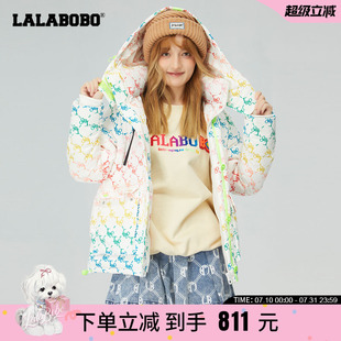 外套冬季 冬裝 LALABOBO2023今年流行爆款 羽絨服 LBBD 新款 明星同款