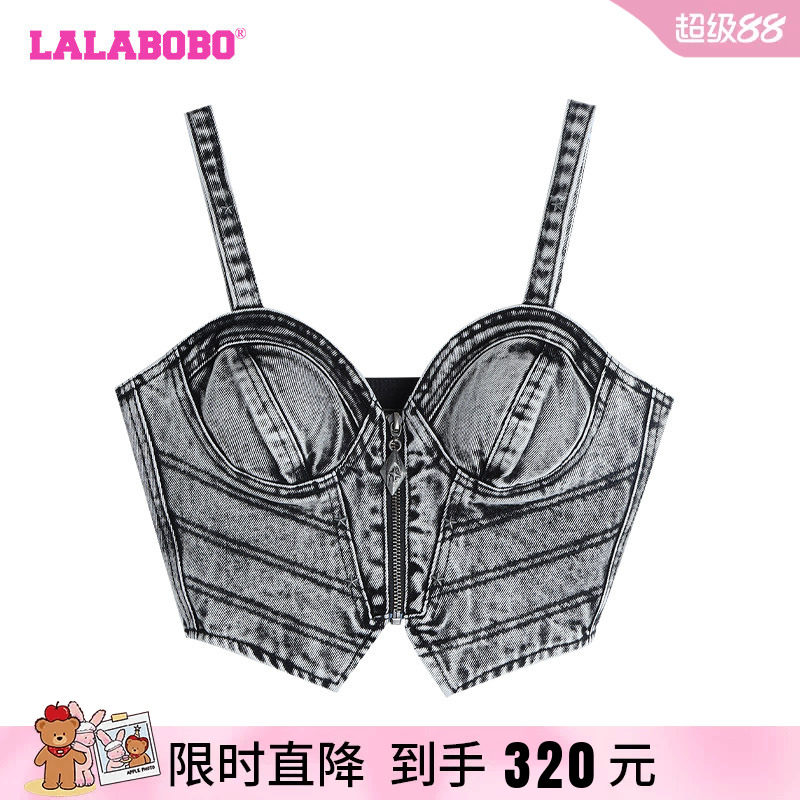 LALABOBO复古牛仔背心
