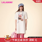 新品 圆领套头蛋糕图案长款 T恤连衣裙 LALABOBO24夏季 CBDB WLZY11