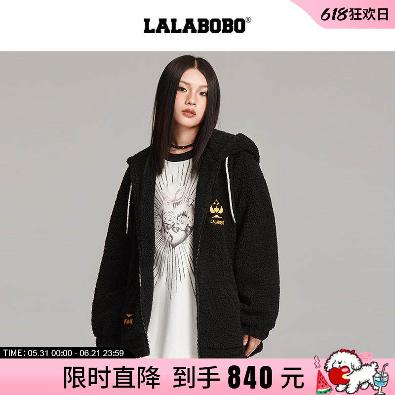 LALABOBO秋季毛绒外套女上衣