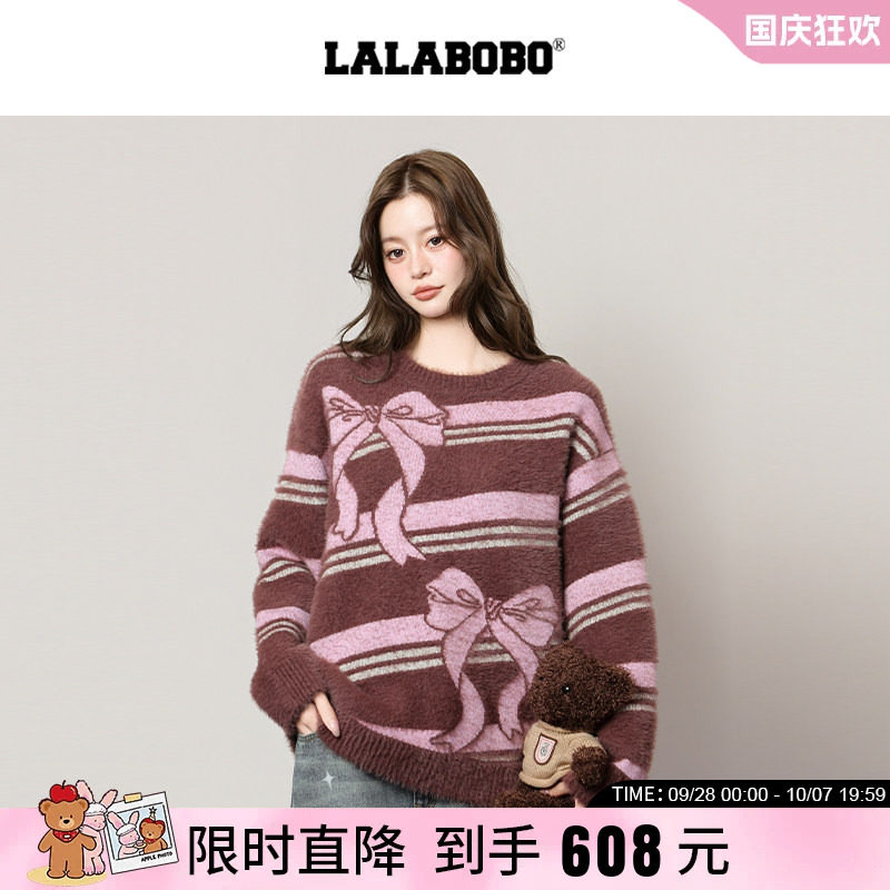 LALABOBO蝴蝶结套头毛衣