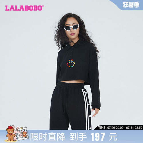 lalabobo2023翻领短款长袖卫衣