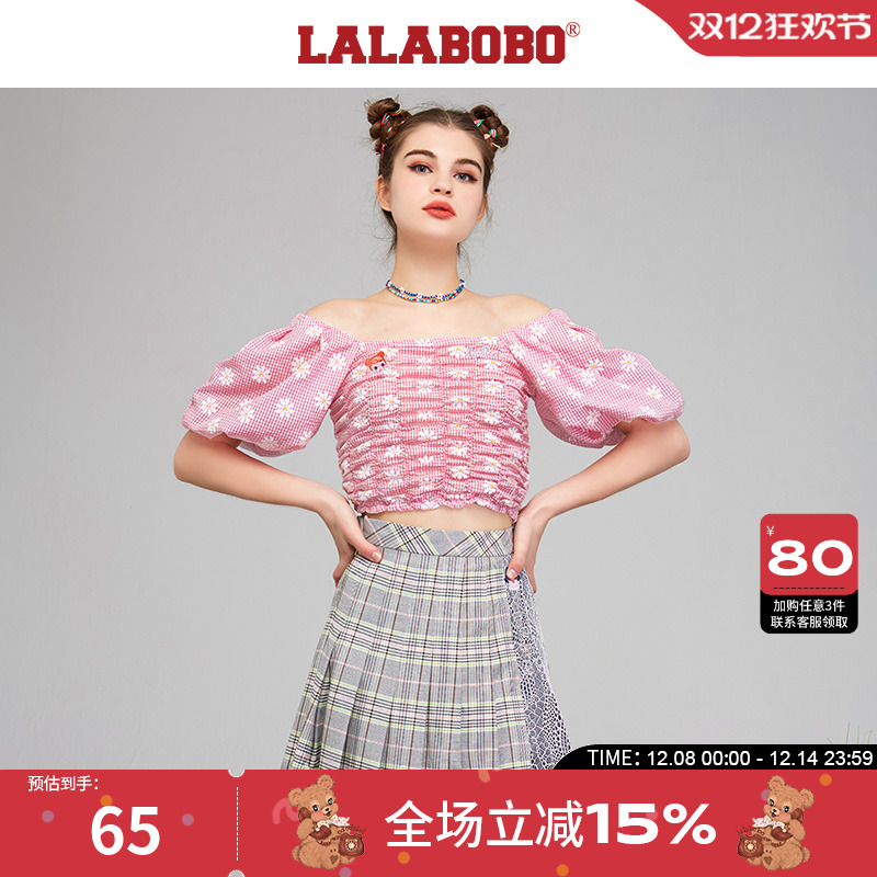 lalabobo2021新款原创泡泡袖高腰