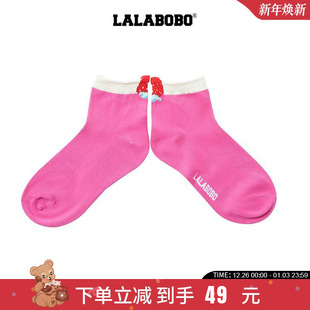 短袜女原创新款 LALABOBO25年春季 潮牌草莓玩偶船袜子 商场同款