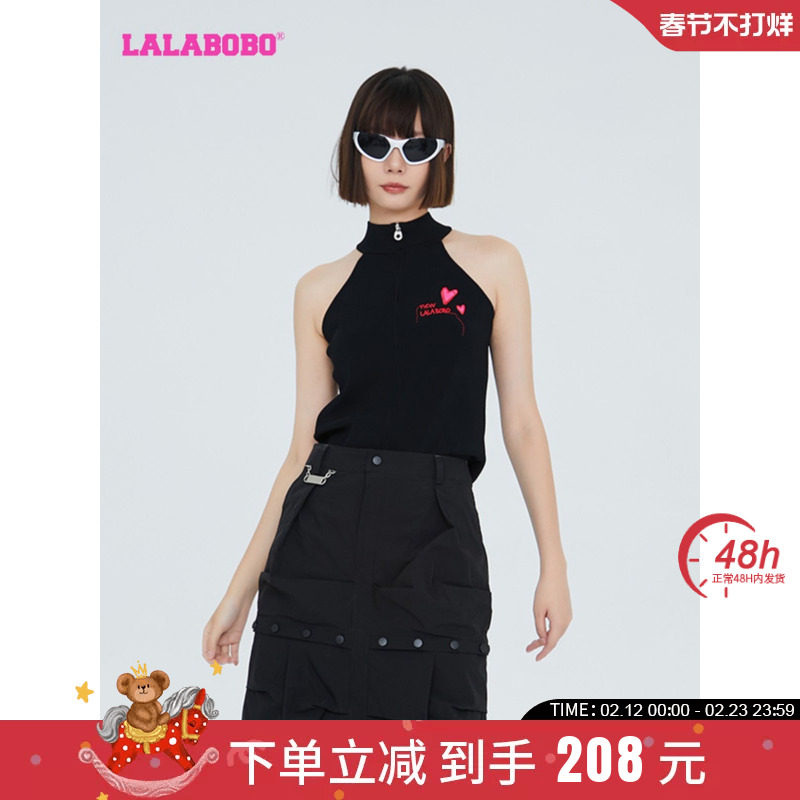 LALABOBO24春夏新品款美式可爱H型毛衣针织背心衫女|LBCC-WSWT11