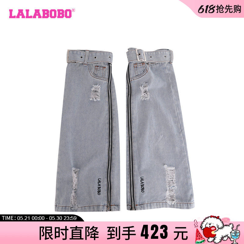 LALABOBO2024春秋新款休闲简约可爱字母牛仔袜套女|LBCC-WQQT16