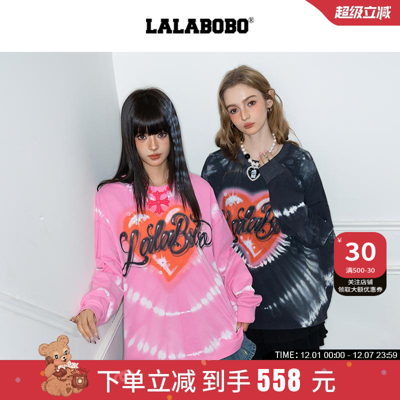 LALABOBO扎染爱心情侣T恤