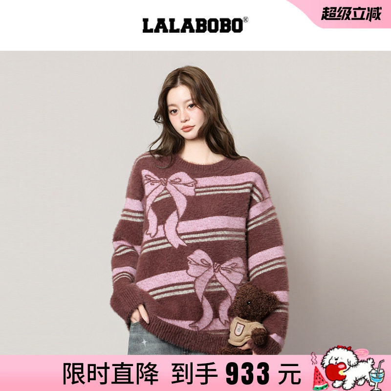 LALABOBO蝴蝶结套头毛衣