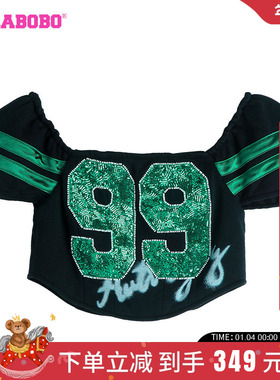 LALABOBO24夏季新款美式运动Y2K风格字母紧身短袖T恤|LBDB-WSDT27