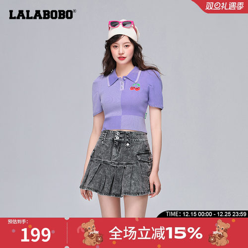 明星同款polo短款针织衫短袖