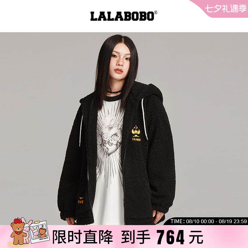 LALABOBO秋季毛绒外套女上衣