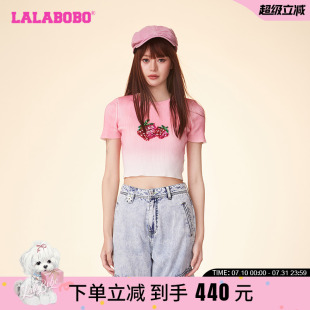 WSTM13 LALABOBO24夏季 纯棉甜美温柔系骰子水果短袖 针织线衫 LBDB