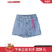 包臀显瘦牛仔短裤 LALABOBO2023春夏新款 辣妹高腰热裤