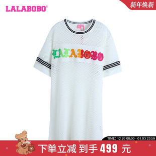 LBDB 宽松休闲大字母镂空套头连衣裙女 WLZY18 新款 LALABOBO24夏季