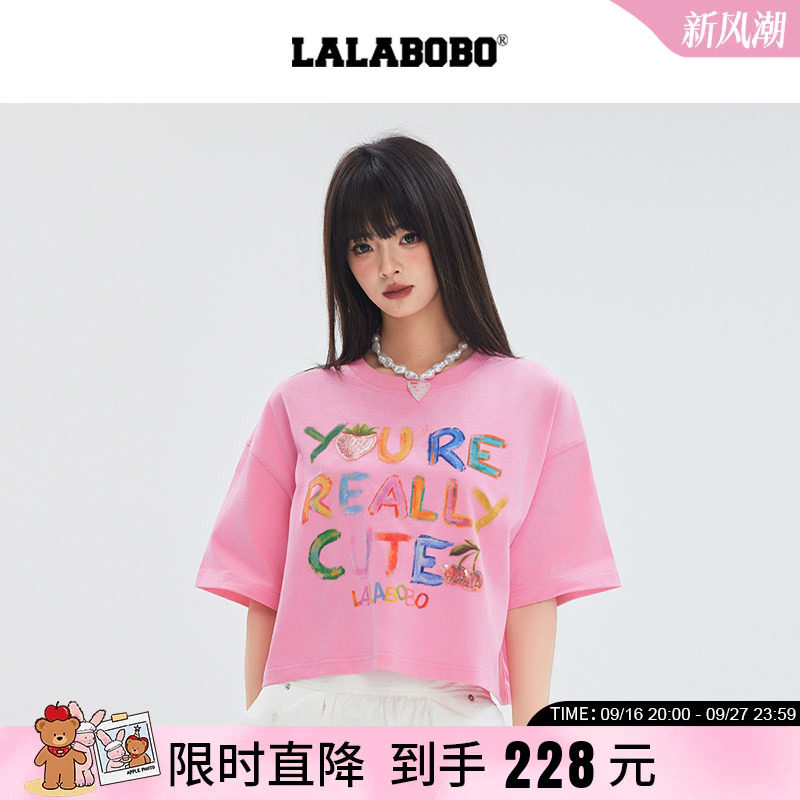 LALABOBO水果小熊短袖T恤