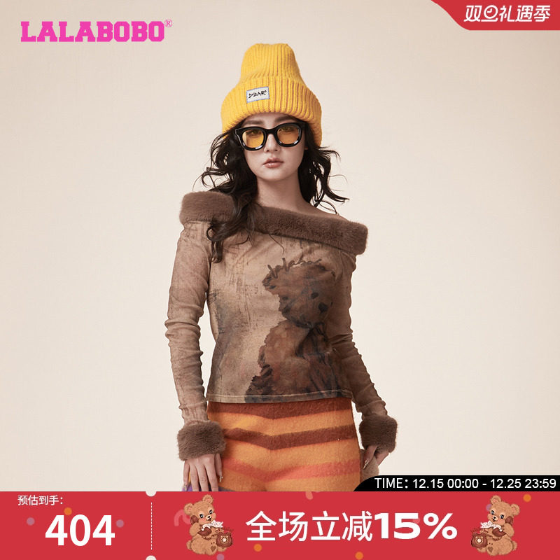 LALABOBO长袖T恤复古休闲